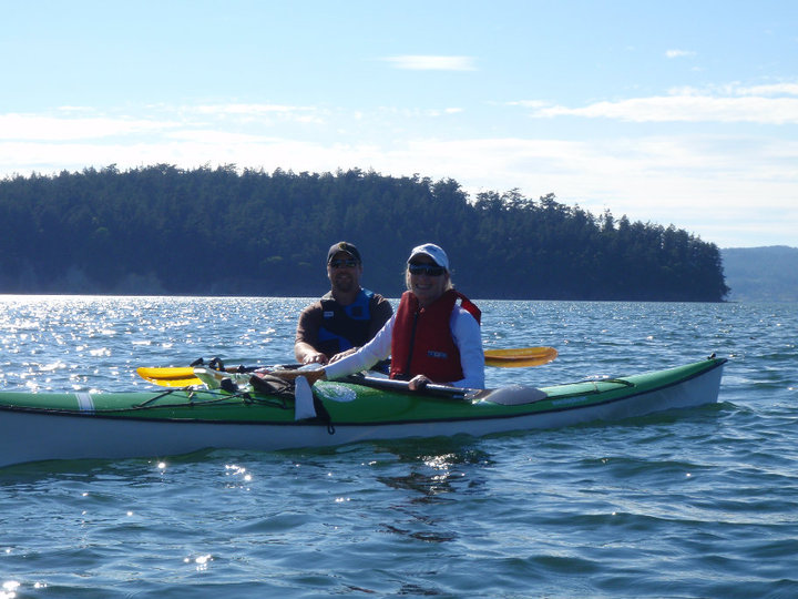 Tammy and her husband kayaking.